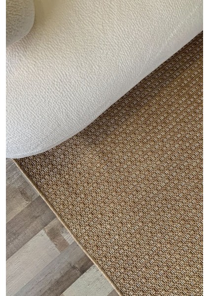 Halı Kilim Salon Mutfak Koridor Yolluk Jüt Hasır Görünümlü Dokuma Makine Halı Bej