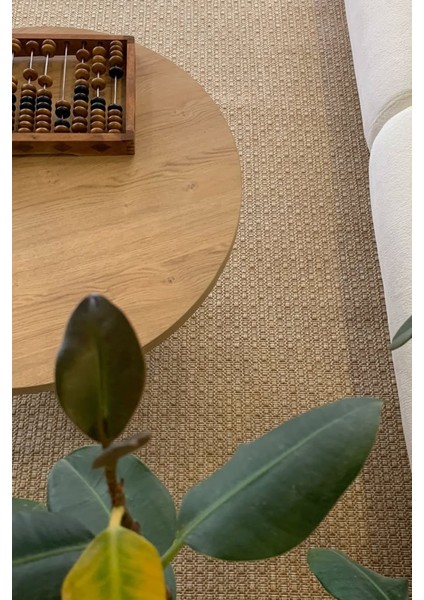 Halı Kilim Salon Mutfak Koridor Yolluk Jüt Hasır Görünümlü Dokuma Makine Halı Bej