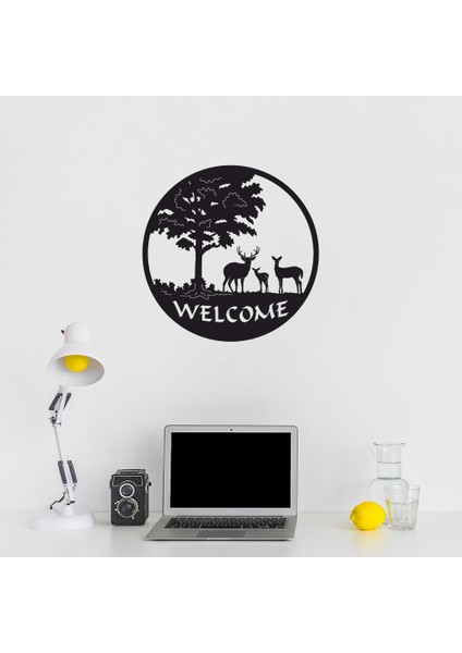 Welcome -Hoşgeldin Yazılı Dekoratif 3 mm Mdf Ev ve Ofis Duvar Tablosu