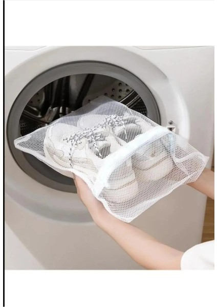 ( 2 Adet ) Beyaz Renk Ayakkabı Yıkama Filesi Fermuarlı Ayakkabı Temizleme ve Bakım Filesi fiyatları