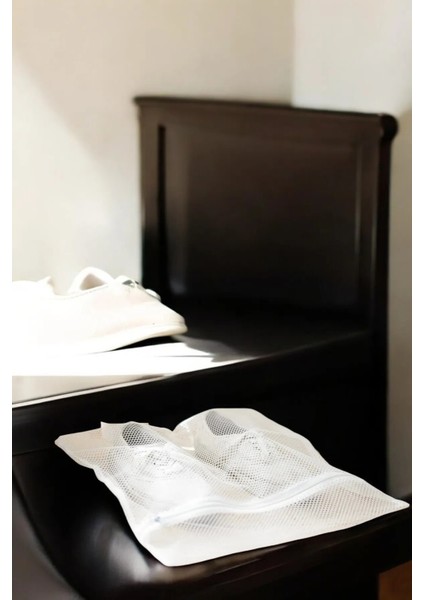 ( 2 Adet ) Beyaz Renk Ayakkabı Yıkama Filesi Fermuarlı Ayakkabı Temizleme ve Bakım Filesi modelleri