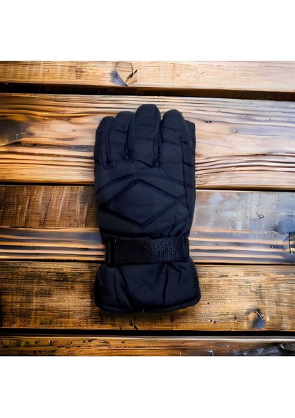 Siyah Erkek Kar Eldiveni, sıcak ve şık kış aksesuarı