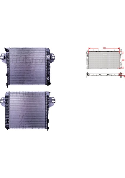 Su Radyatörü Brazing At 508X508X26 - 52079729AA Wisco - Jeep Cherokee (Kj) 3.7 01-08 Uyumlu