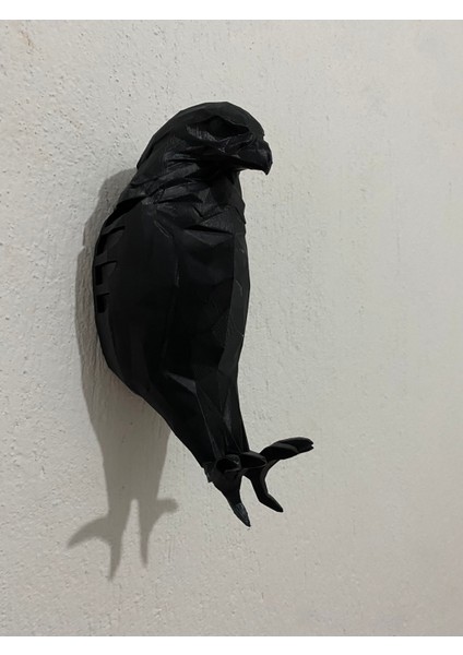 Pilli Siyah Kartal Temalı 3D Üretim Beyaz Işık Gece Lambası , Aplik