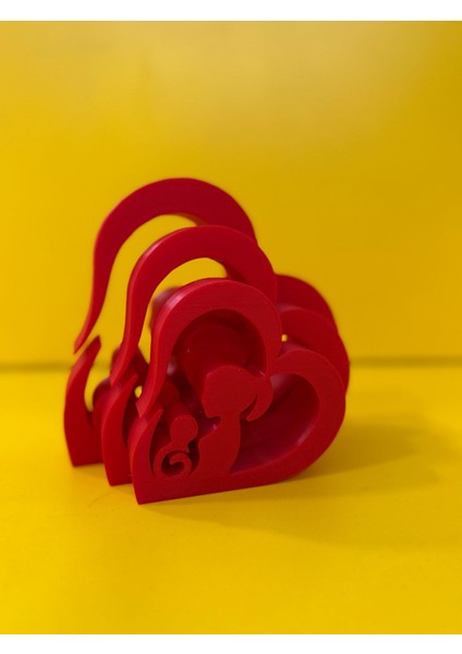 Anneler Gününe Özel Anne Çocuk Temalı 3lü Biblo Plastik
