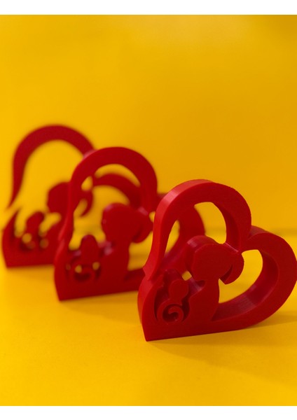 Anneler Gününe Özel Anne Çocuk Temalı 3lü Biblo Plastik