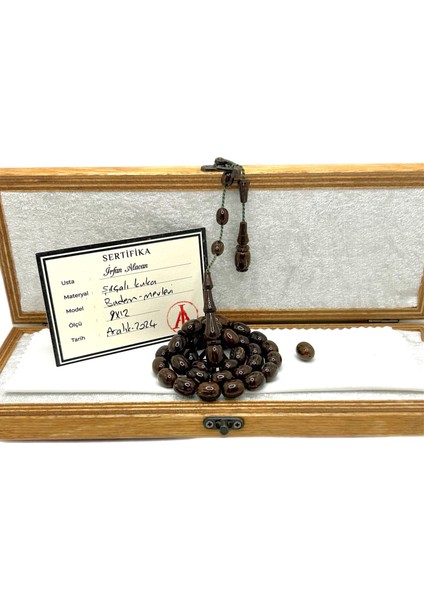 İrfan Alacan Usta İşi Özel Kutulu Sertifikalı Sırçalı Kuka Tesbih fiyatları