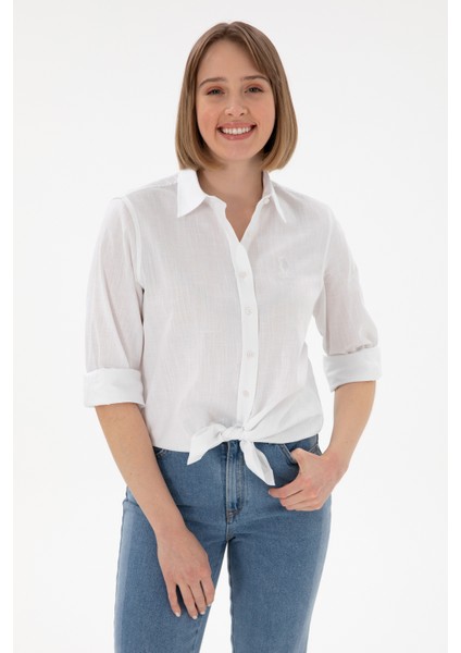 Kadın Beyaz Gömlek Basic 50307694-VR013