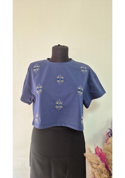 Nakışlı Crop T-Shirt