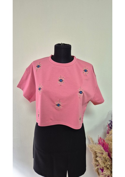 Nakışlı Crop T-Shirt