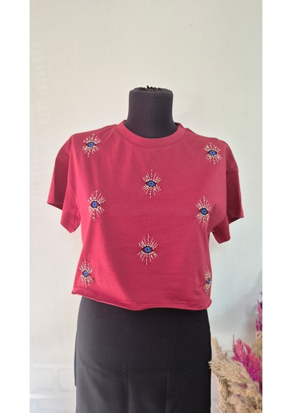 Nakışlı Crop T-Shirt