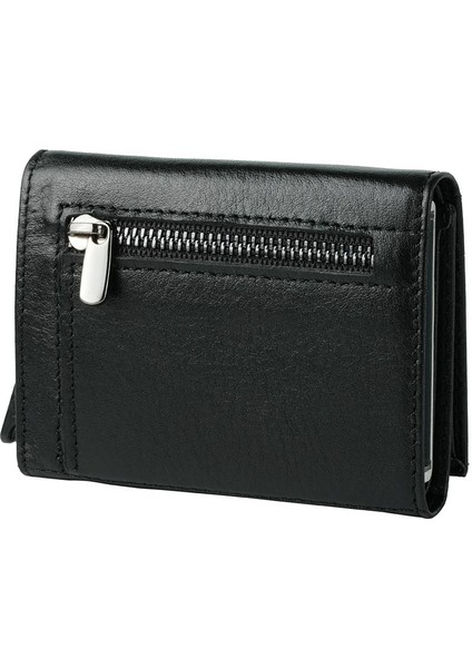 Siyah Bozuk Para Bölmeli Fermuarlı Deri Mekanizmalı Kartlık Cüzdan fırsatları