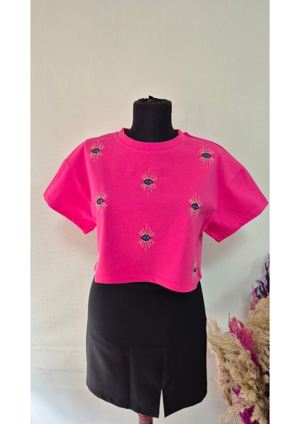 Nakışlı Crop T-Shirt