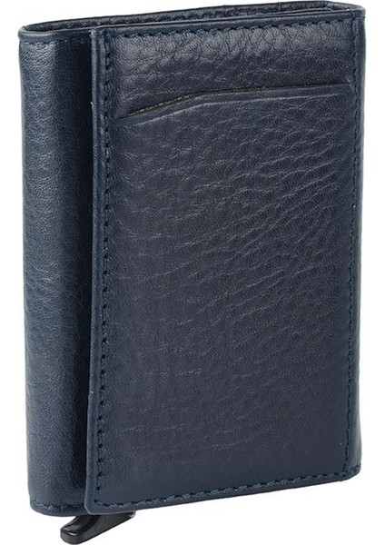 Lacivert Bozuk Para Bölmeli Fermuarlı Deri Mekanizmalı Kartlık Cüzdan indirimleri