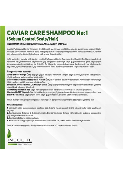 İnsolite Professional Caviar Şampuan No:1