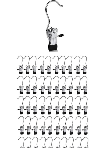 50 Adet Metal Krom Kaplama Çok Amaçlı Eşarp ve Şal Askısı Seti