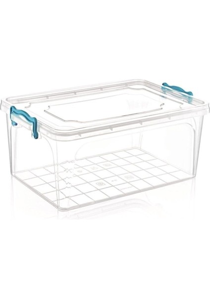 6'lı Dikdörtgen Saklama Kabı Seti, 15 Lt, Beyaz, 23x23 cm, Dayanıklı Plastik