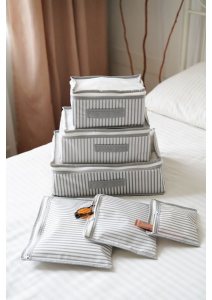 6 Parça Gri Halat Seyahat Hurç Seti, Hafif ve Dayanıklı Polipropilen Malzeme fiyatları