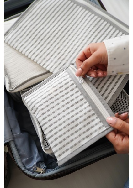 6 Parça Gri Halat Seyahat Hurç Seti, Hafif ve Dayanıklı Polipropilen Malzeme fırsatları