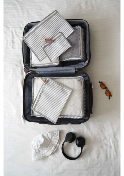 6 Parça Gri Halat Seyahat Hurç Seti, Hafif ve Dayanıklı Polipropilen Malzeme indirimleri