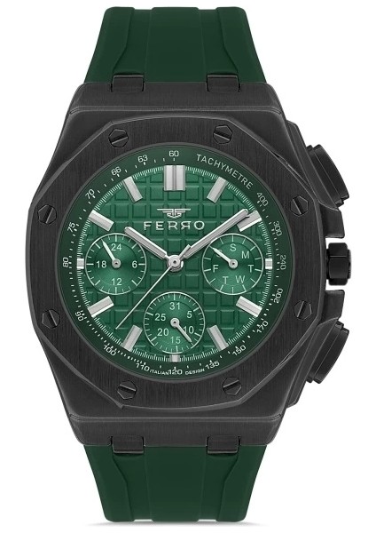 Yeşil Silikon Kordon Erkek Kol Saati FM43001D-ZJ