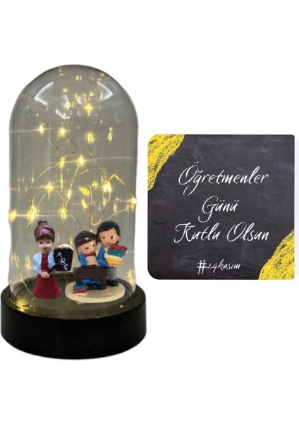 Öğretmenler Günu Hediyesi Işıklı Fanus