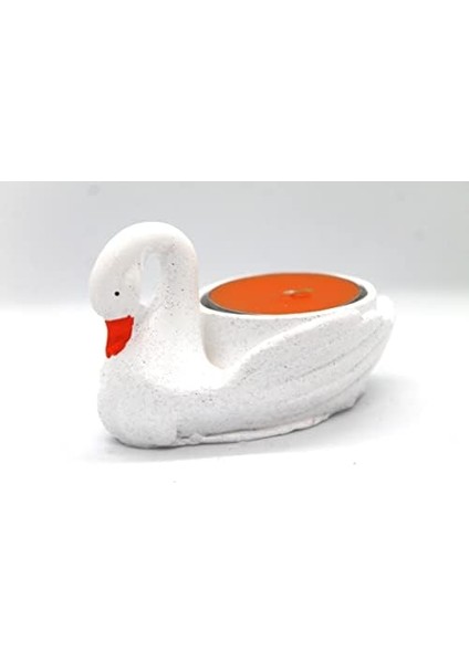 Adet Beyaz Parlak Kuğu Mumluk-Dekoratif Hediye-Tealight Tutucu-Dekoratif Mumluk El Yapımı-Küçük