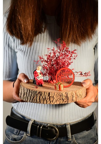 Sevgiliye Hediye Dekoratif Çiçekli Kütük Hediyelik