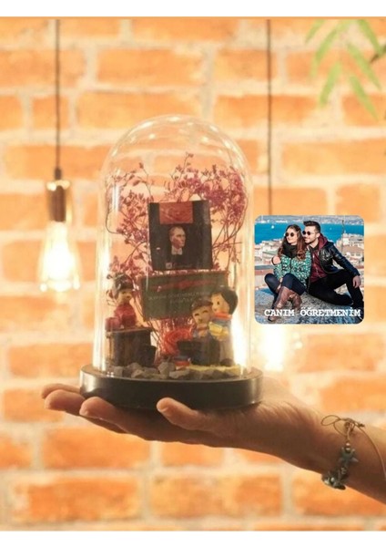 Öğretmenler Günü Hediyesi Kişiye Özel Fotoğraflı Fanus