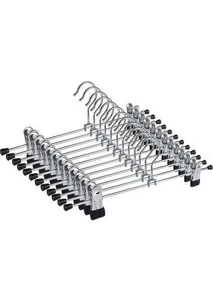 Metal Tutmalı Klipsli Etek ve Pantolon Askısı Elbise Askısı Ayarlanabilir Elbise Askısı Metal 10ADE