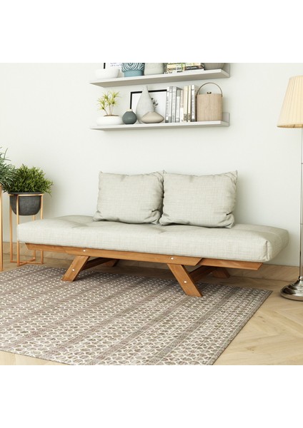Fonksiyonel Yataklı Otantik Doğal Ahşap Kanepe Teak Renk fırsatları
