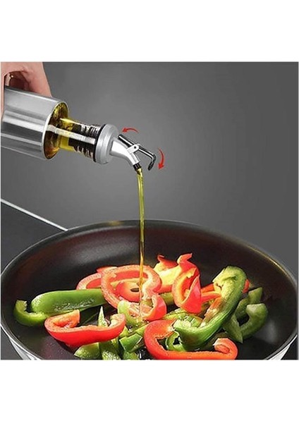 350 ml Sızdırmaz Başlıklı Cam Yağdanlık Paslanmaz Damlatmaz Kapaklı Sosluk Sirkelik Yağ Şişesi fırsatları