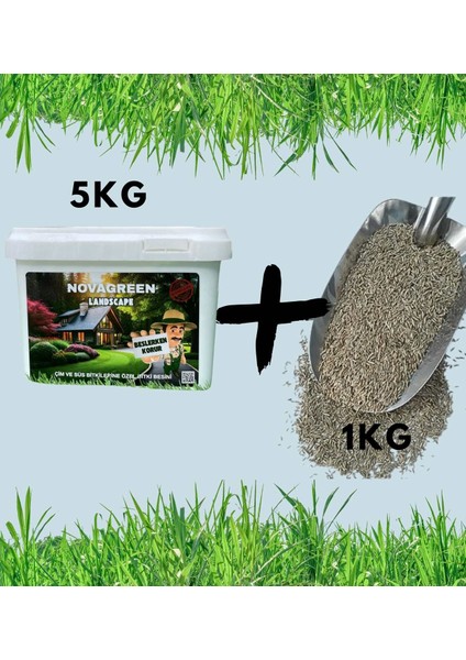 Çim ve Süs Bitkilerine Özel Bitki Besini 5 kg ve Çim Tohumu 1kg