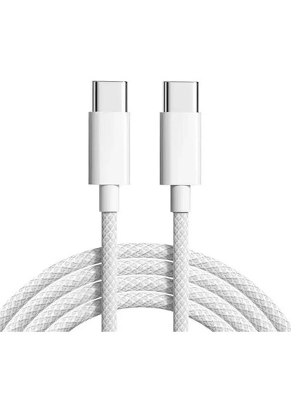 Flashshope Iphone 15 16 Pro Promax Samsung Şarj Aleti 35W Örgülü Kablo Type C To Type C Şarj Data Kablo