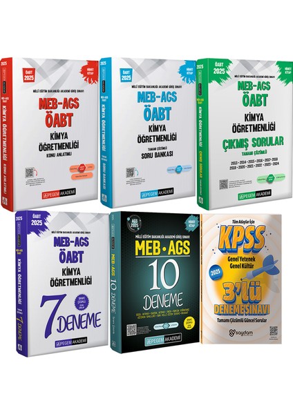 2025 Meb-Ags Kimya Öğretmenliği Konu Anlatımı / Soru Bankası / 7 Deneme / Çıkmış Sorular (Ags 10 Deneme)