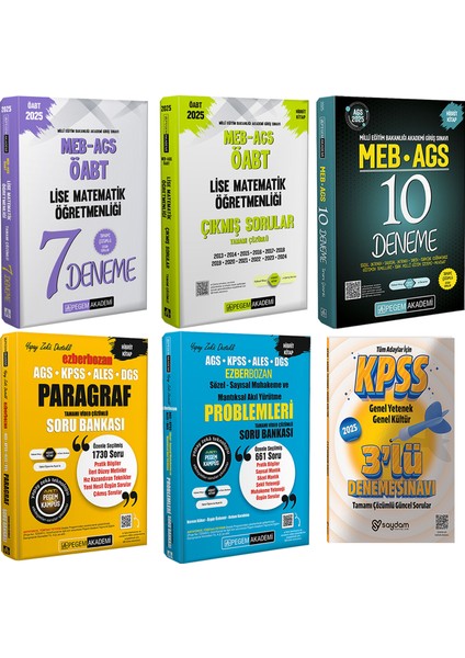 2025 Meb-Ags Öabt Lise Matematik 7 Deneme / Çıkmış Sorular / Ags 10 Deneme / Paragraf / Akıl Yürütme
