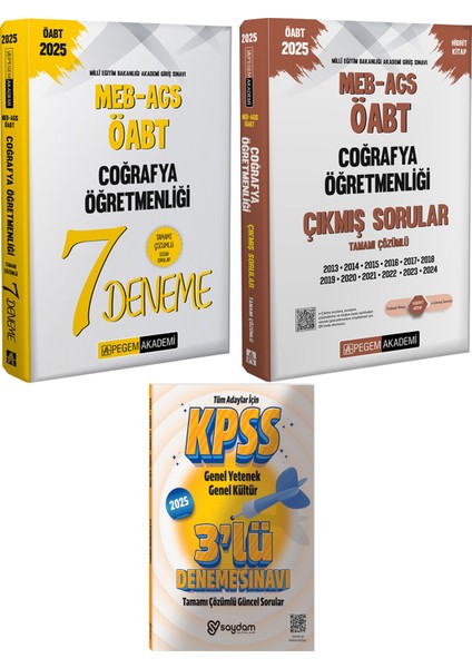 2025 Meb-Ags Öabt Coğrafya Öğretmenliği Çözümlü 7 Deneme / Çıkmış Sorular (Hibrit)