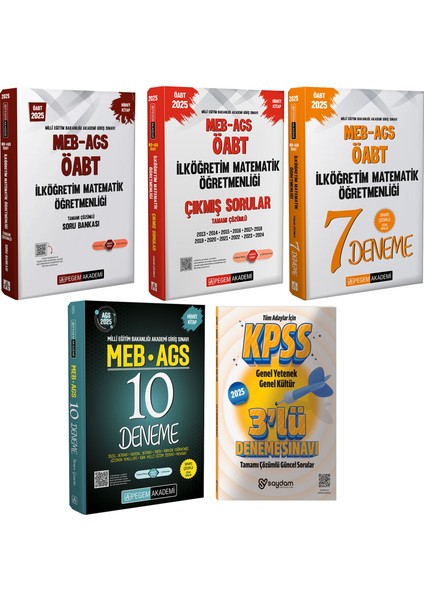 2025 Meb-Ags İlköğretim Matematik Çözümlü Soru Bankası / 7 Deneme / Çıkmış Sorular / Ags 10 Deneme / 3 Deneme