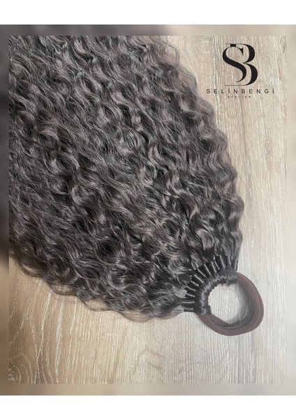 Rus Afro Dalgası Lastikli At Kuyruğu Saç Tokası - Koyu Kahve fiyatları