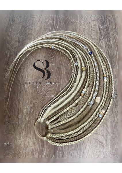 Rasta Mix Afrika Örgü Toka 15'li 50CM - Açık Küllü Kumral & Platin