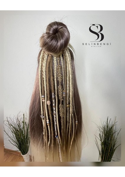 Rasta Mix Afrika Örgü Toka 15'li 50CM - Açık Küllü Kumral & Platin modelleri