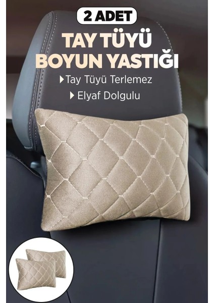 Oto Boyun Yastığı Tay Tüylü 2 Adet Ultra Lüks Kalite