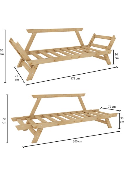 Fonksiyonel Yataklı Otantik Doğal Ahşap Kanepe Renk indirimleri