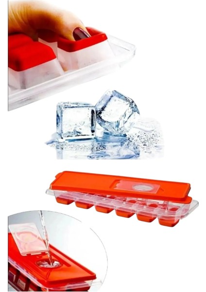 12'li Buz Kalıbı Buzluk Yapışmaz Bas Çıkar Parmak Buz Kalıbı- Buzluk