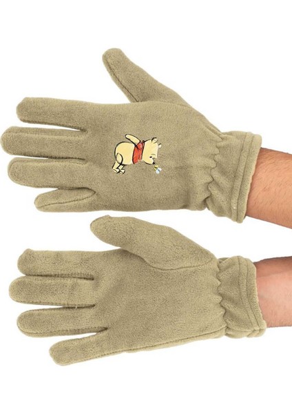 Sevimli Winnie The Pooh polar uzun eldiven, rahat ve şık pamuklu tasarım, bej renk