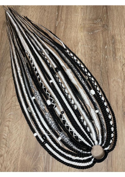 Rasta Mix Afrika Örgü Toka 25'li 50CM - Siyah & Beyaz (Taraftar) fırsatları