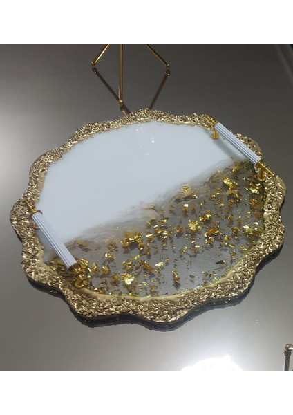 Tepsi Epoksi El Yapımı Gold