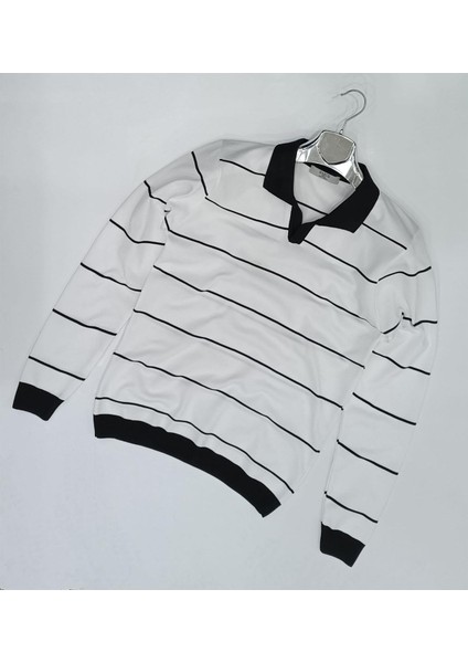 Slim Fit Polo Yaka Uzun Kol Erkek Örme Triko