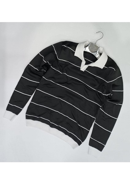 Slim Fit Polo Yaka Uzun Kol Erkek Örme Triko