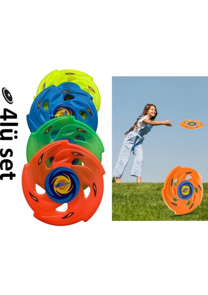 Frizbi Fırlatma Diski 4'lü Set 24 cm Bahçe Plaj Kumsal Oyuncağı